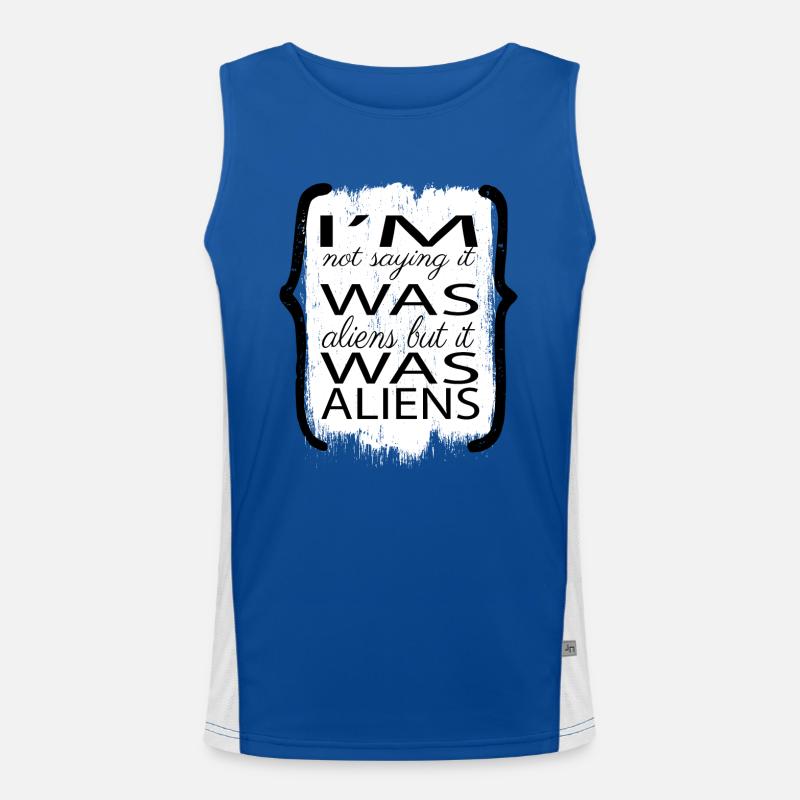 alien conspiracy birthday present gift idea happy Men's Functional Contrast Tank Top 