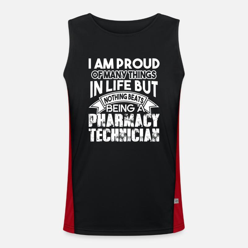 Pharmacy Technician Proud Pharmacy Technician Men's Functional Contrast Tank Top 