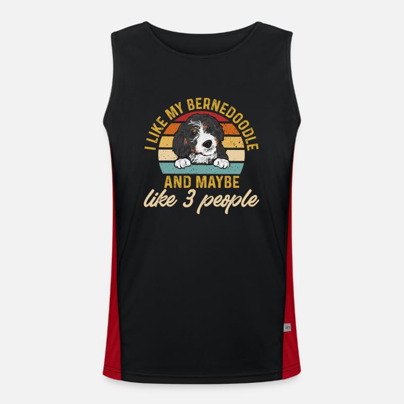 Bernedoodle Hund Funktionelles Kontrast-Tank Top für Männer 