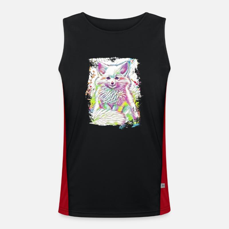 Cute arctic fox gift - Men's Functional Contrast Tank Top  - black/red