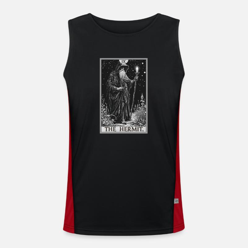 Tarotkarten Tarotkarte The Hermit Der Eremit Funktionelles Kontrast-Tank Top für Männer 