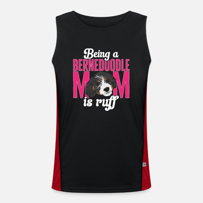 Bernedoodle Hund Funktionelles Kontrast-Tank Top für Männer 