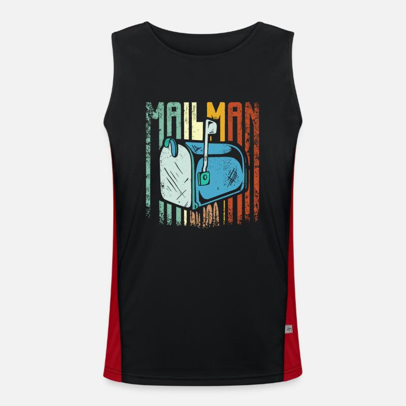 Retro Vintage Postman Mailman Funktionelles Kontrast-Tank Top für Männer 