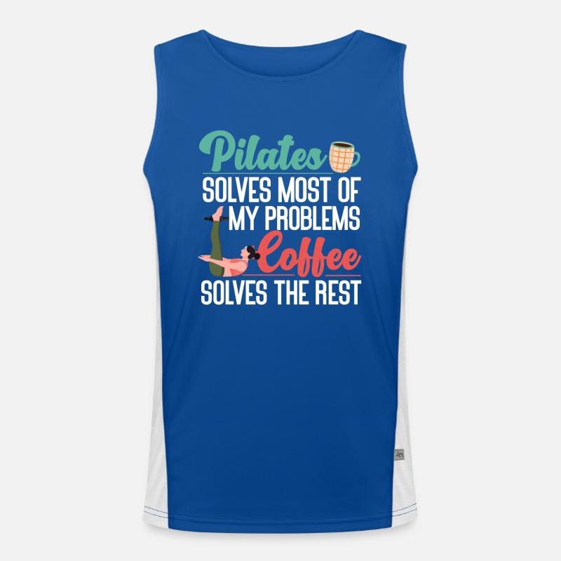 Pilates Instructor Teacher Coffee Funktionelles Kontrast-Tank Top für Männer 
