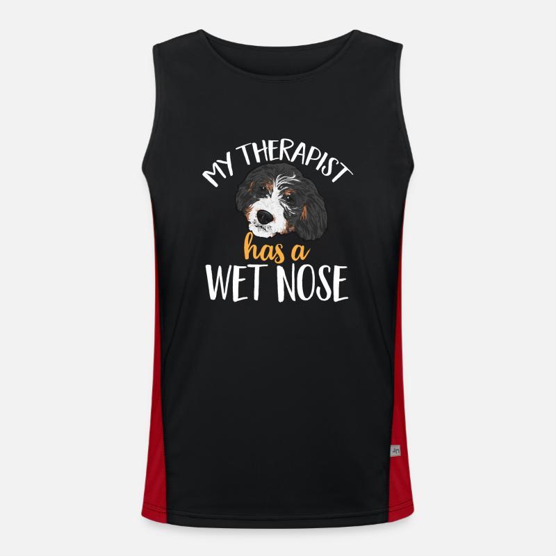 Bernedoodle Hund Funktionelles Kontrast-Tank Top für Männer 