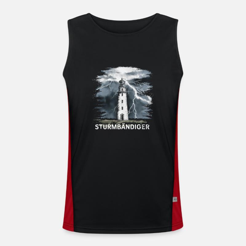 Stormbending Lighthouse Thunderstorm Powerful Men's Functional Contrast Tank Top 