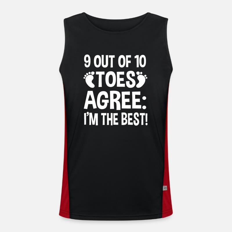 Funny Toe Amputation Gift - Men's Functional Contrast Tank Top - black/red