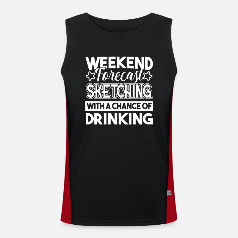 Sketching Weekend Forecast Sketching Men's Functional Contrast Tank Top 