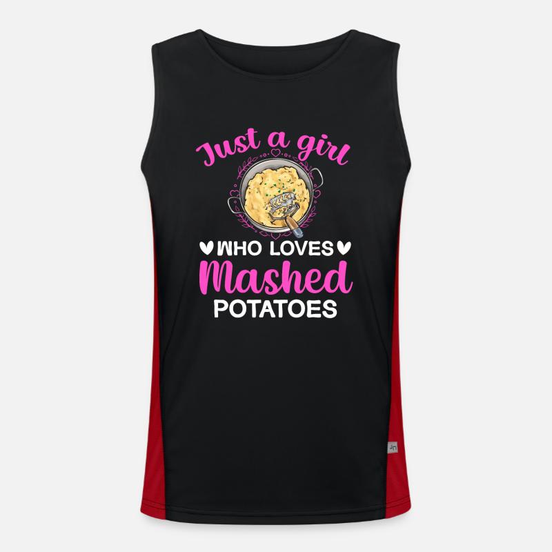 Mashed potatoes Mashed potatoes - Men's Functional Contrast Tank Top  - black/red
