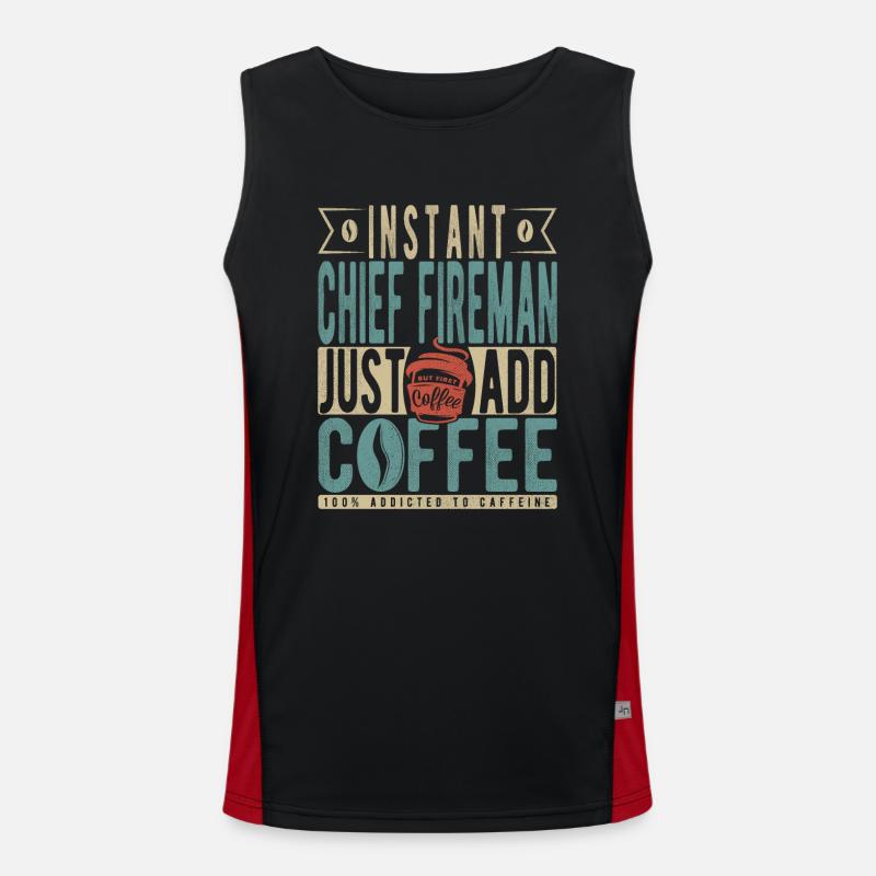 Pompier en chef instantané Il suffit d’ajouter du café Débardeur respirant contrasté Homme 