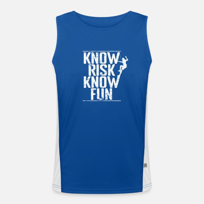 Know Risk Know Fun Bouldern Funktionelles Kontrast-Tank Top für Männer 