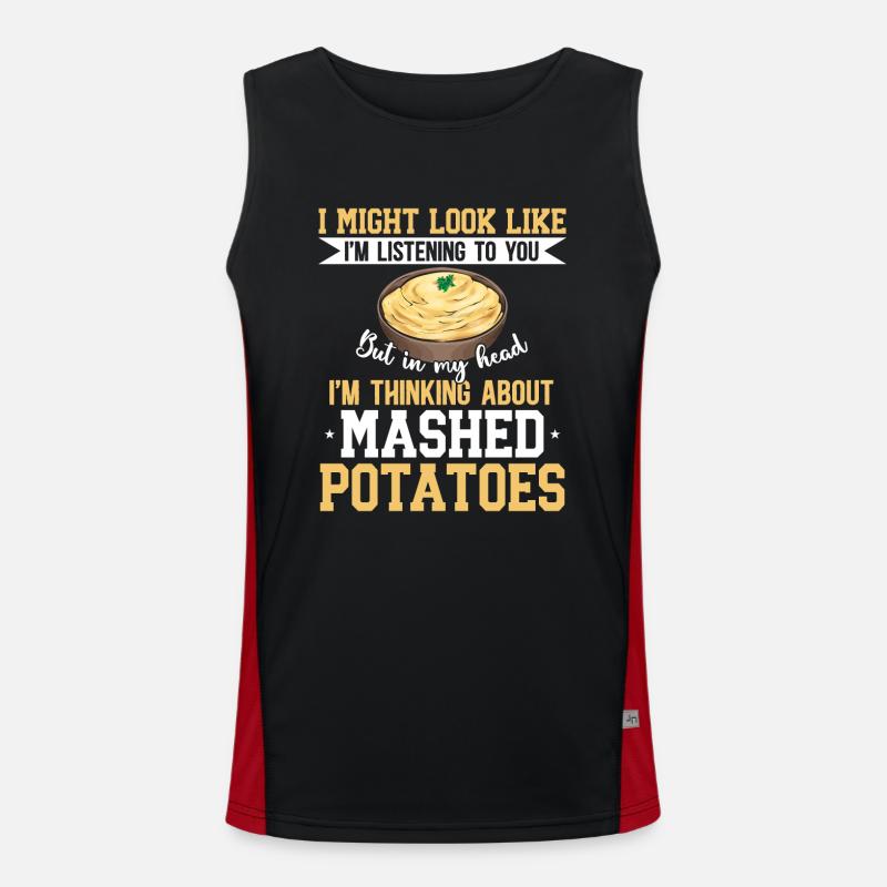 Mashed potatoes Mashed potatoes - Men's Functional Contrast Tank Top  - black/red