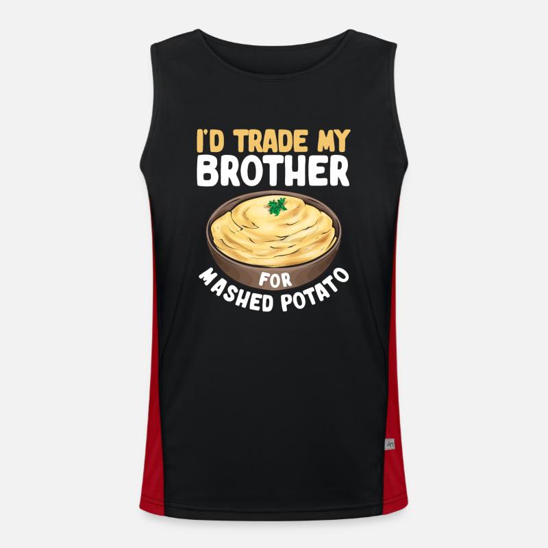 Mashed potatoes Mashed potatoes - Men's Functional Contrast Tank Top  - black/red