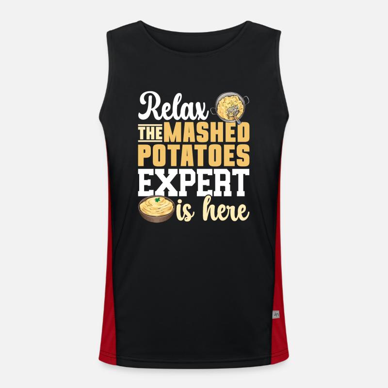 Mashed potatoes Mashed potatoes - Men's Functional Contrast Tank Top  - black/red