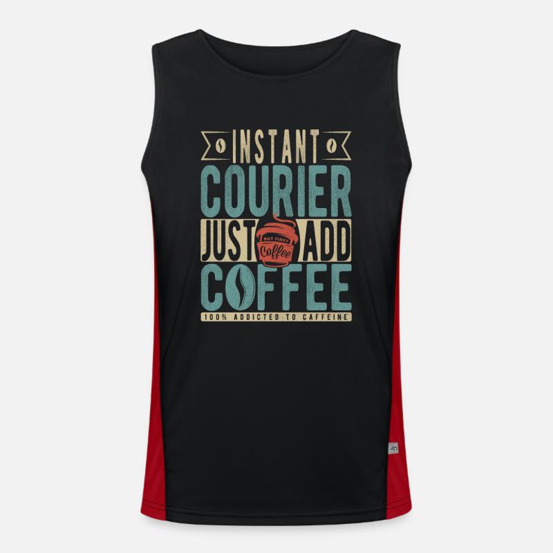 Instant Courier Just Add Coffee Men's Functional Contrast Tank Top 