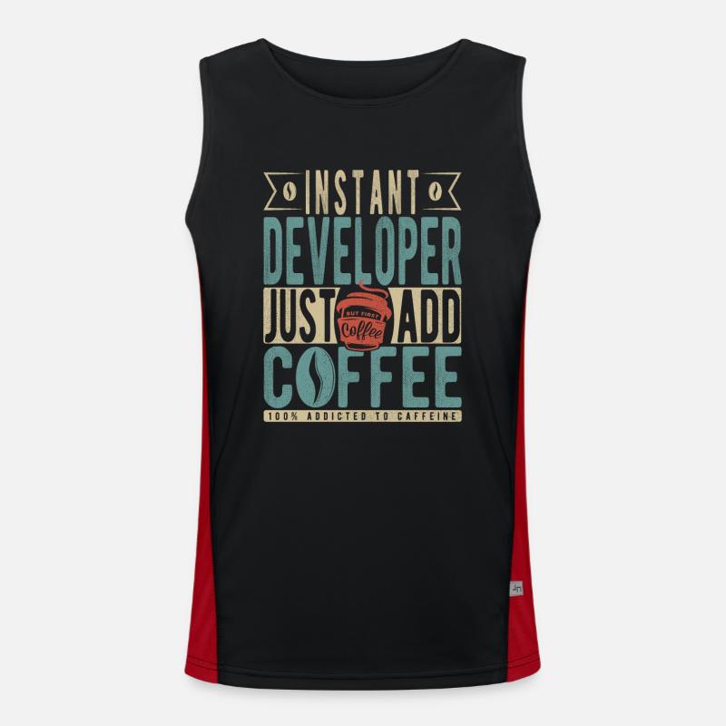 Instant Developer Just Add Coffee Men's Functional Contrast Tank Top 