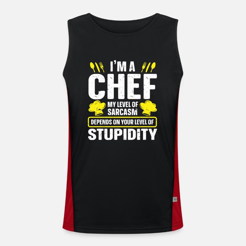 Chef Kitchen Chef - Men's Functional Contrast Tank Top  - black/red