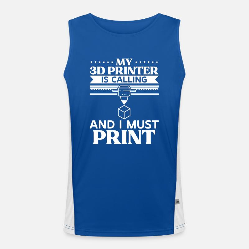 3D Printer 3D Printing Men's Functional Contrast Tank Top 