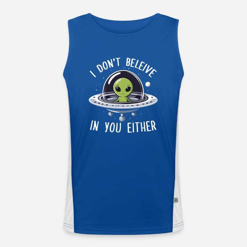 Alien, ich glaube auch nicht an dich Funktionelles Kontrast-Tank Top für Männer 