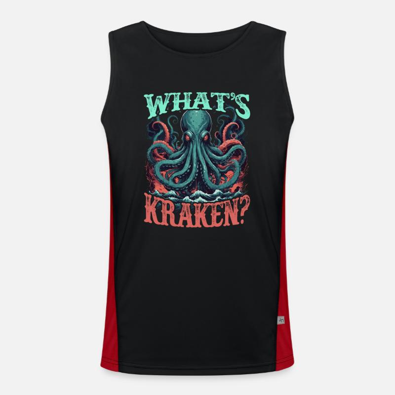 Kraken Legendary sea creature. Men's Functional Contrast Tank Top 