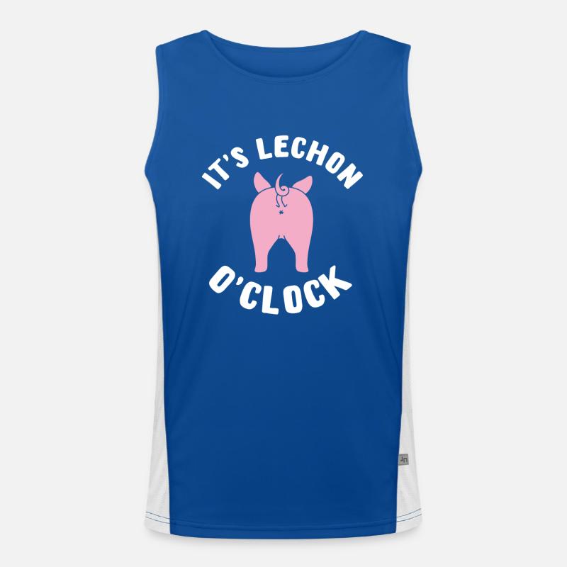 Lechon Time Drôle Cadeau Philippin Débardeur respirant contrasté Homme 