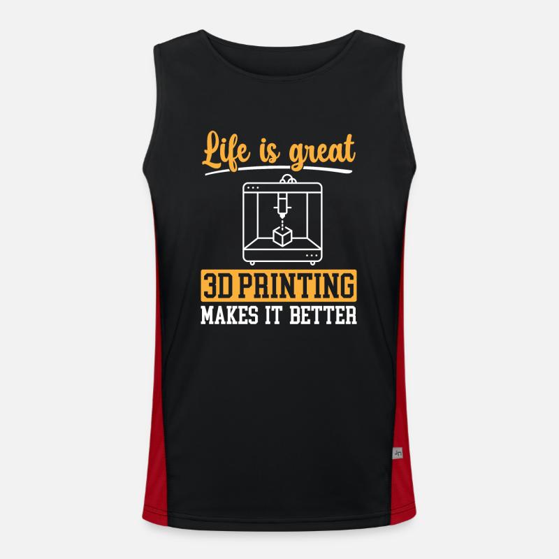 3D Printer 3D Printing Men's Functional Contrast Tank Top 