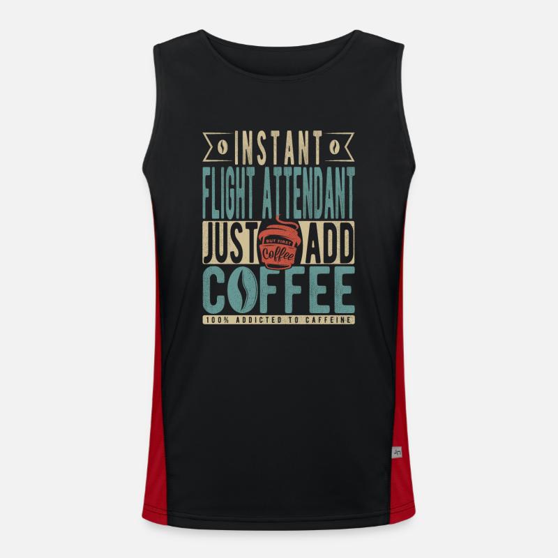 Instant Flight Attendant Fügen Sie einfach Kaffee hinzu Funktionelles Kontrast-Tank Top für Männer 
