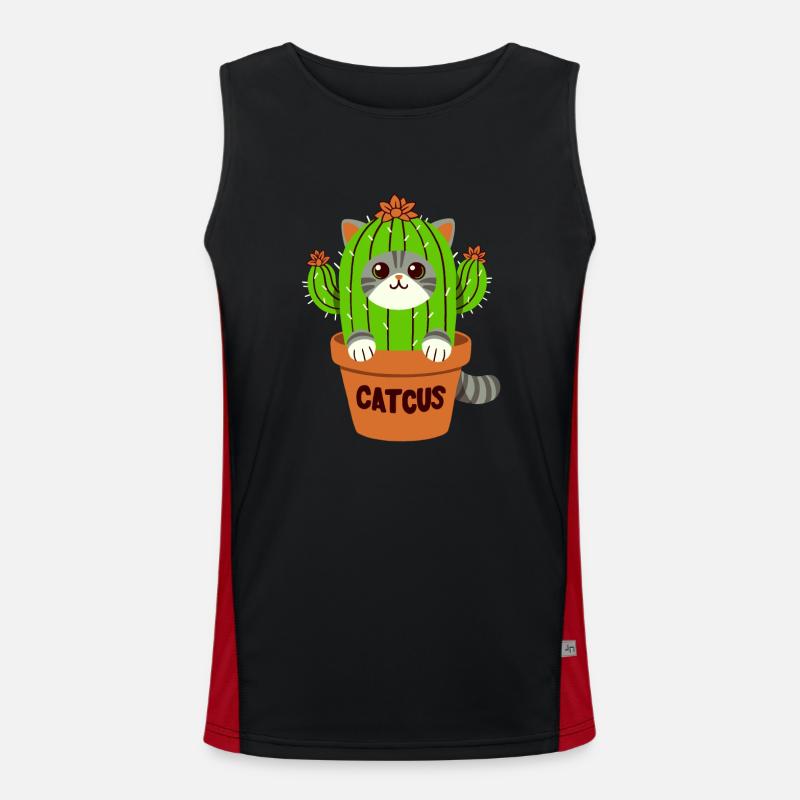 Jeu de mots Cactus chat - Catcus Débardeur respirant contrasté Homme 