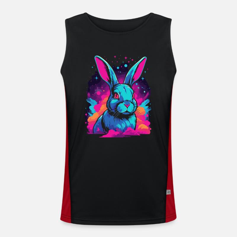 Space Nebula Galaxy Rabbit Lovers Vaporwave Men's Functional Contrast Tank Top 