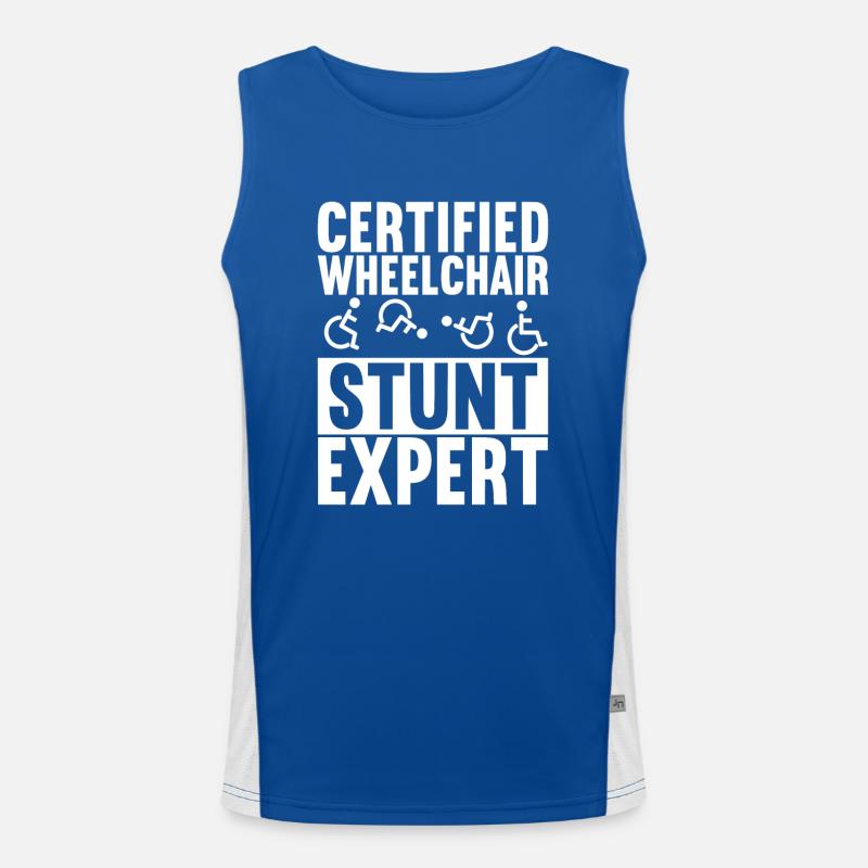 Rollstuhlfahrer Rollstuhl Funktionelles Kontrast-Tank Top für Männer 
