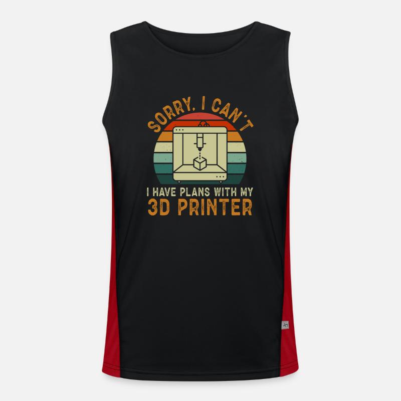 3D Printer 3D Printing Men's Functional Contrast Tank Top 