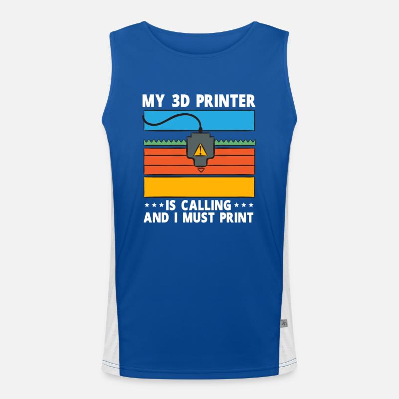3D Printer 3D Printing Men's Functional Contrast Tank Top 