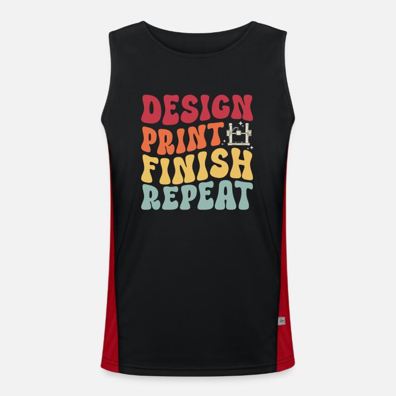 3D Printer 3D Printing Men's Functional Contrast Tank Top 