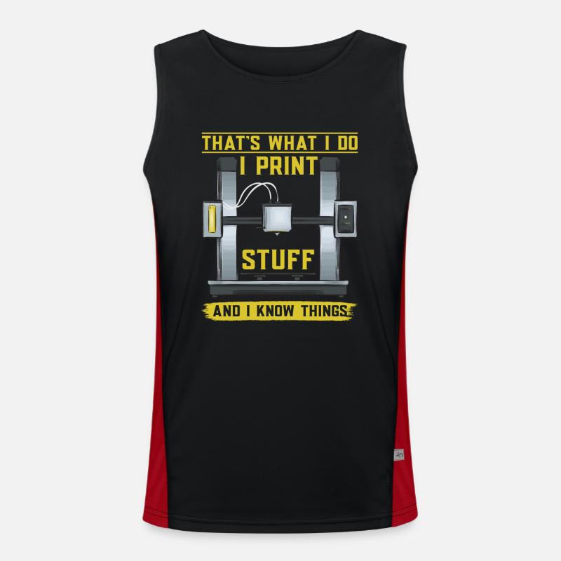 3D Printer 3D Printing Men's Functional Contrast Tank Top 