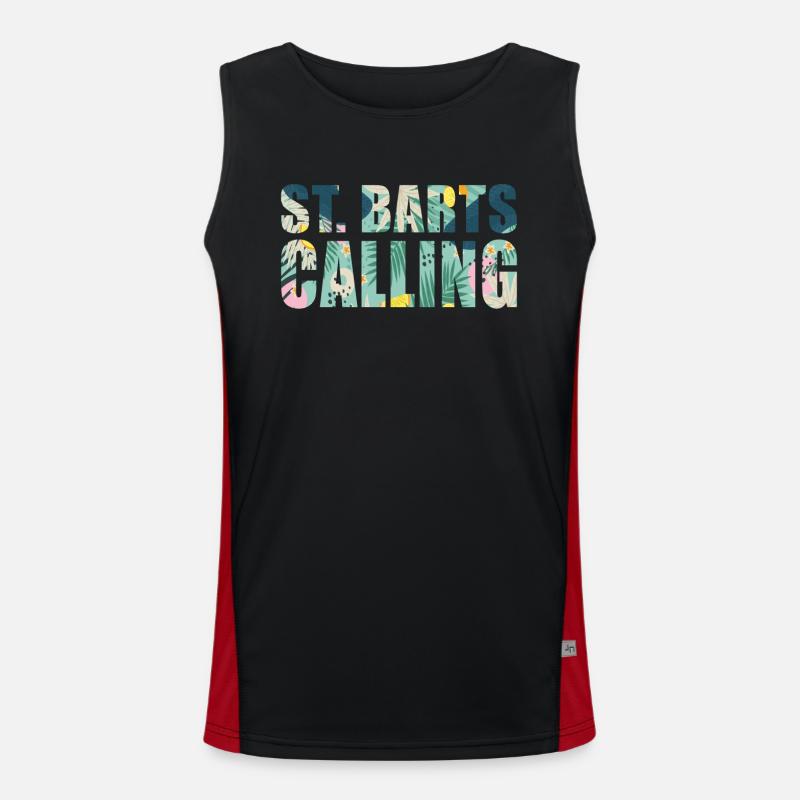 St. Barts Calling Tropical Escape Men's Functional Contrast Tank Top 