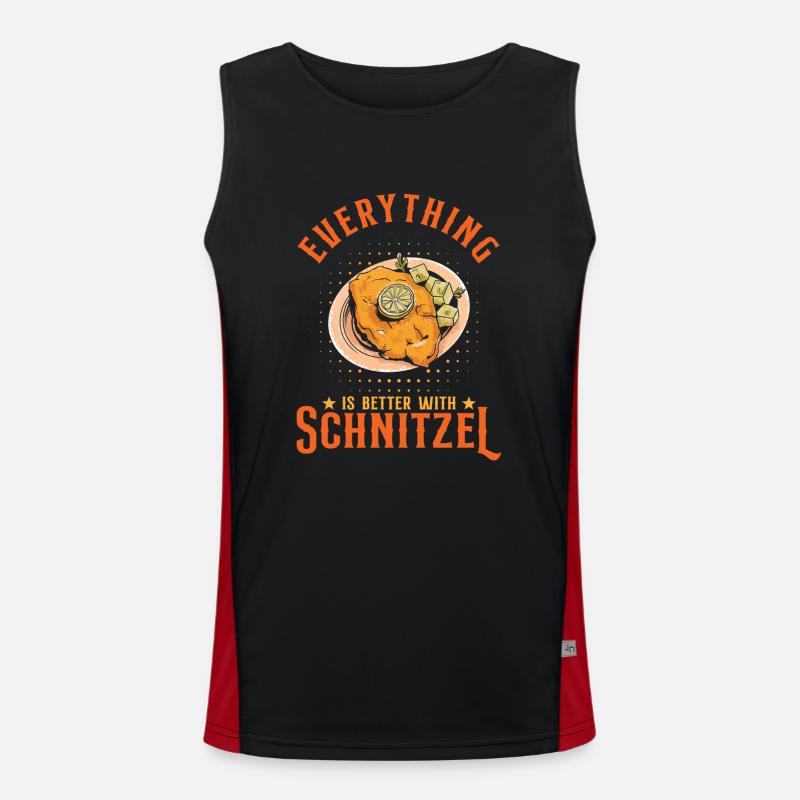 Everything Is Better With Schnitzel - Men's Functional Contrast Tank Top  - black/red