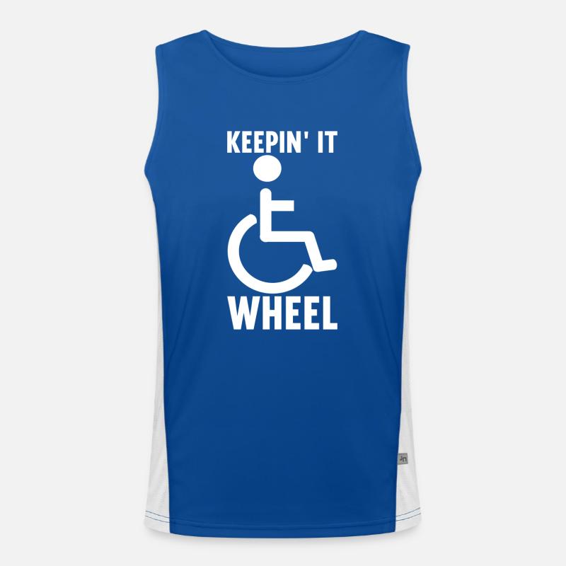 Rollstuhlfahrer Rollstuhl Funktionelles Kontrast-Tank Top für Männer 
