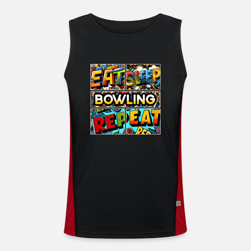 Manger dormir Répéter le bowling Débardeur respirant contrasté Homme 