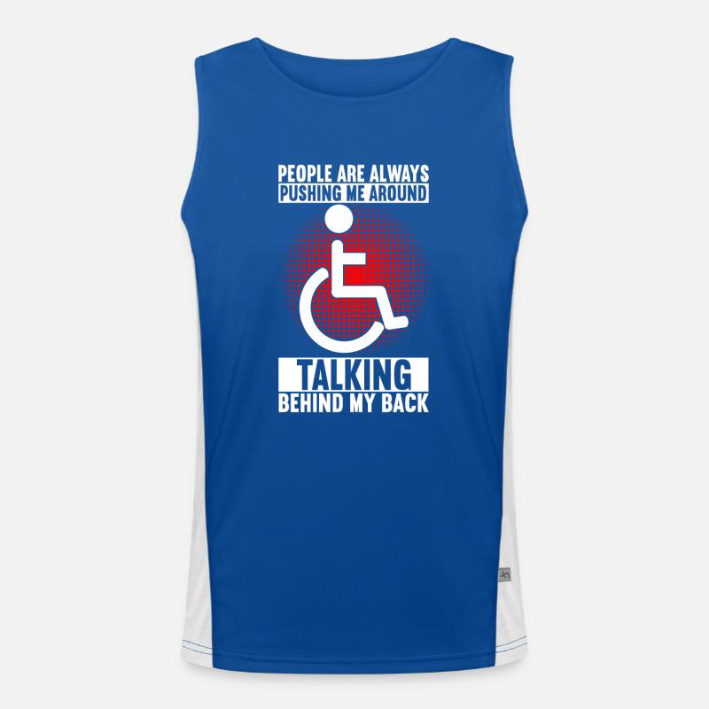 Rollstuhlfahrer Rollstuhl Funktionelles Kontrast-Tank Top für Männer 