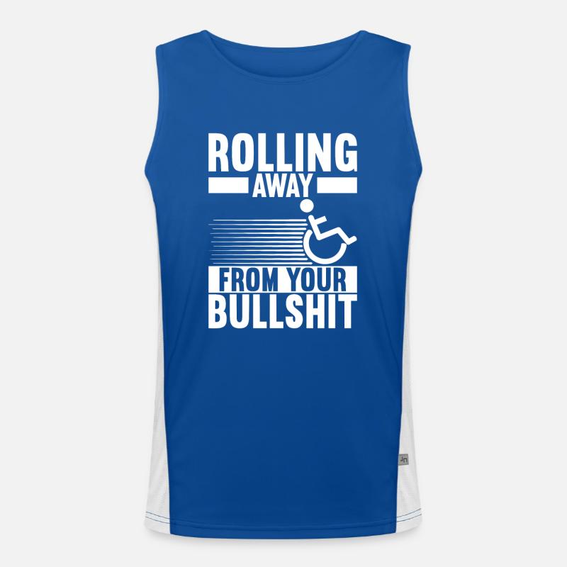 Rollstuhlfahrer Rollstuhl Funktionelles Kontrast-Tank Top für Männer 