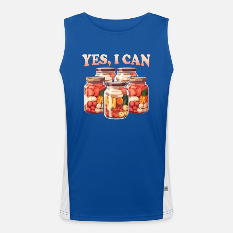 Yes, I Can - Begrüßen Sie das Einkochen und Konservieren zu Hause Funktionelles Kontrast-Tank Top für Männer 