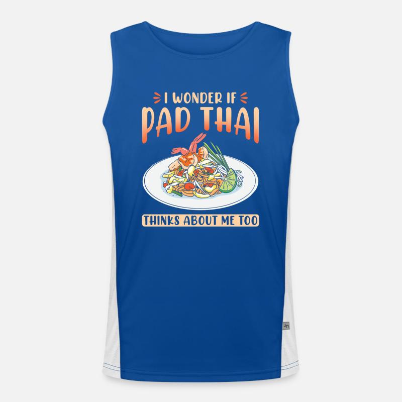 I Wonder If Pad Thai Thinks About Me Too Men's Functional Contrast Tank Top 