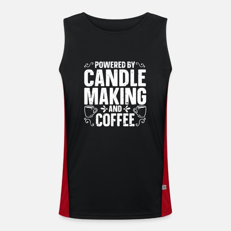 Candle Maker Candle Making - Men's Functional Contrast Tank Top  - black/red