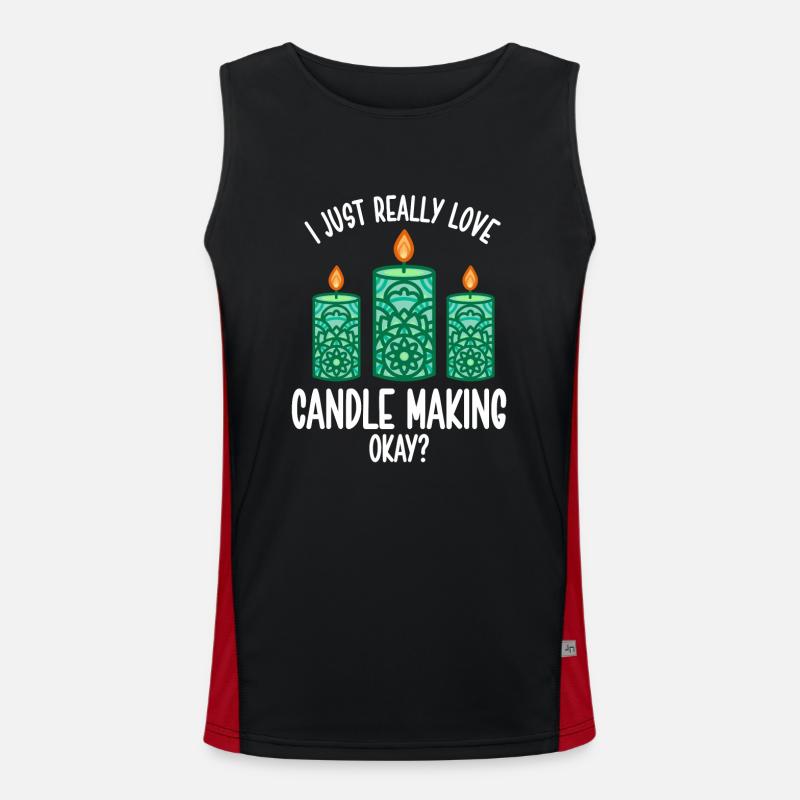 Candle Maker Candle Making - Men's Functional Contrast Tank Top  - black/red