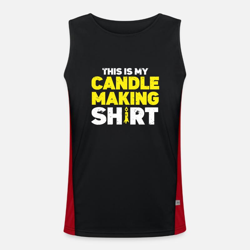 Candle Maker Candle Making - Men's Functional Contrast Tank Top - black/red