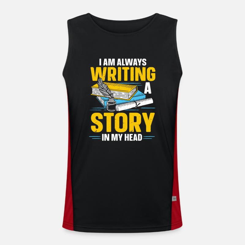Author Writing Men's Functional Contrast Tank Top 