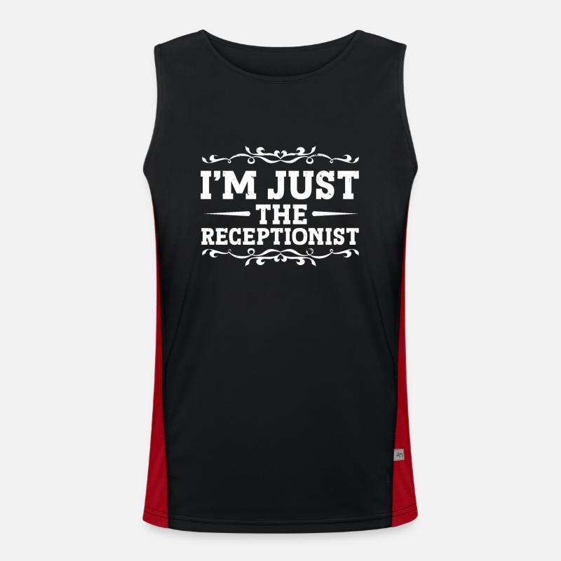 Receptionist Office Worker - Men's Functional Contrast Tank Top  - black/red