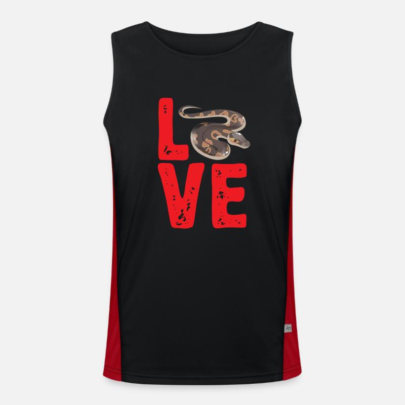 Ball Python Snake King Python - Débardeur respirant contrasté Homme  - noir/rouge