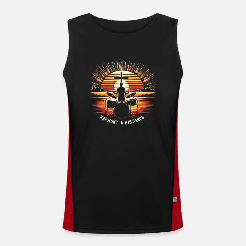 Drum Player Jesus Drum set Pick Jesus Drums Player Funktionelles Kontrast-Tank Top für Männer 