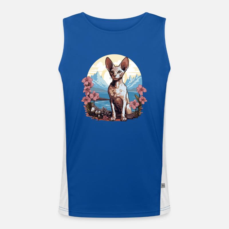 Cornish Rex Kätzchen Cornish Rex Katze Funktionelles Kontrast-Tank Top für Männer 